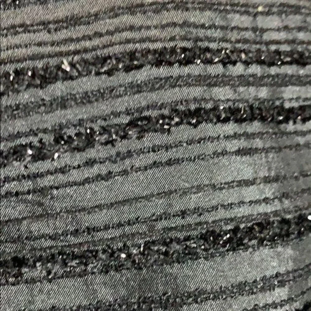 Cynthia Rowley Sheath Dress Size 8 Black Sparkle Striped Sleeveless Sheath